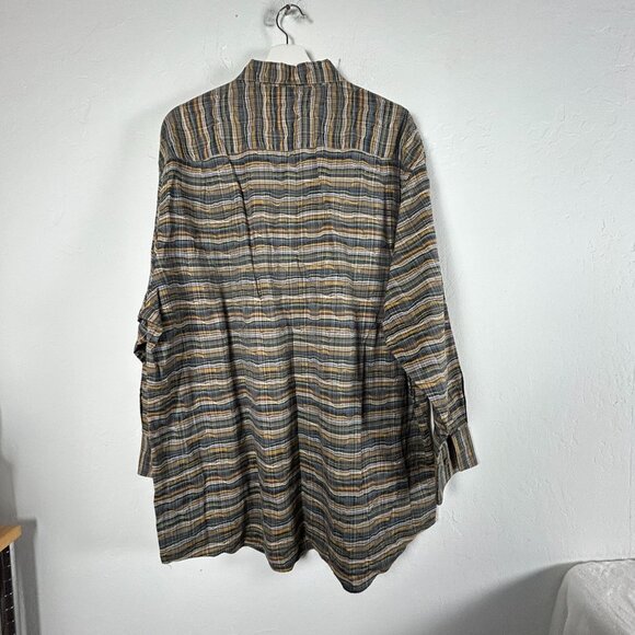 Vintage Jhane Barnes Mens Textured Plaid Button Up Shirt XXL Long Sleeve Multi - Picture 2 of 7